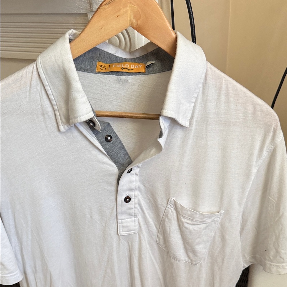 Field Day, White Polo - Cotton - Large - Kingsley Club